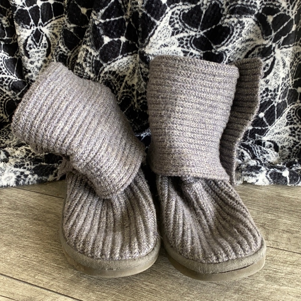 Ugg grey slouch slip on fur boots